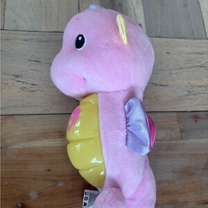Pink Plush Fisher Price soothe Seahorse glow Toy with Yellow Shell